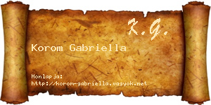 Korom Gabriella névjegykártya